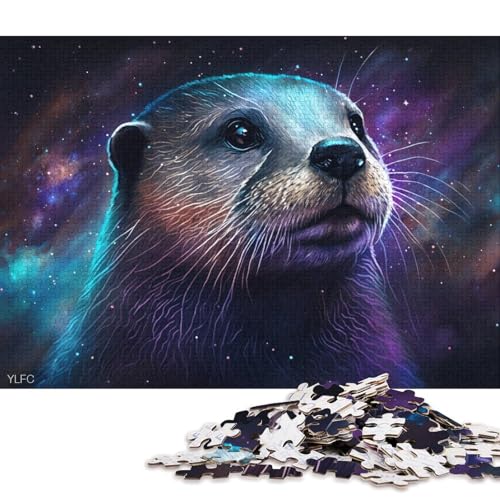 Puzzle 1000 Teile für Erwachsene, kosmische Galaxie, Otter, Puzzle für Erwachsene, Holzpuzzle, tolle Geschenke für Weihnachten, 75 x 50 cm von LiJianXXS