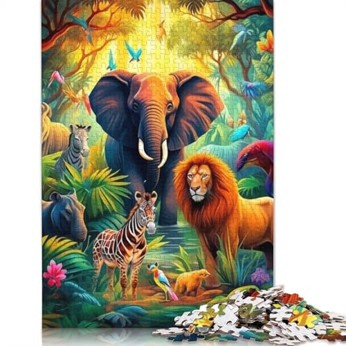 Puzzle 1000 Teile für Erwachsene Afrikanische Tiere Puzzle Kartonpuzzle Familienunterhaltungsspielzeug Größe: 38 x 26 cm von LiJianXXS