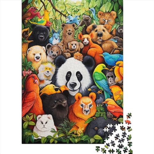 Puzzle 1000 Teile für Erwachsene Afrikanische Tiere Puzzle Teenager Holzpuzzle Lernpuzzle Heimdekoration Größe: 75 x 50 cm von LiJianXXS