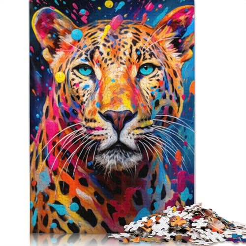 Puzzle 1000 Teile für Erwachsene Afrikanischer Leopard Puzzle Kartonpuzzle Familienunterhaltungsspielzeug Größe: 38 x 26 cm von LiJianXXS