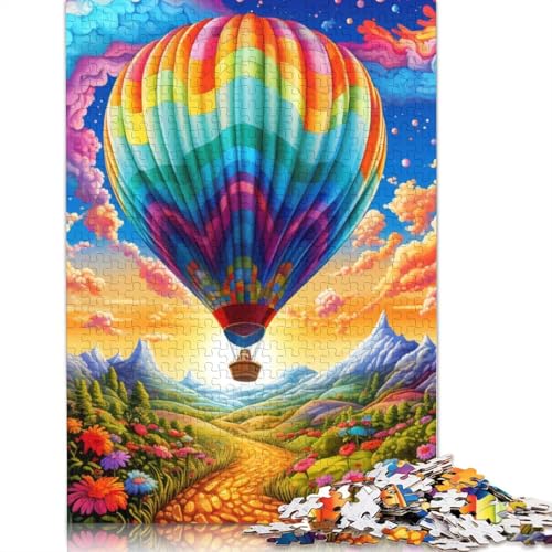 Puzzle 1000 Teile für Erwachsene Bunte Heißluftballons Puzzle Holzpuzzle Familienunterhaltungsspielzeug Größe: 75 x 50 cm von LiJianXXS