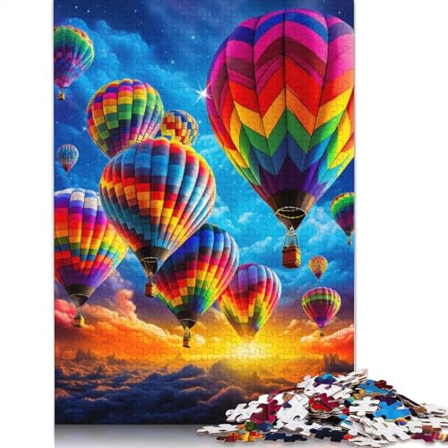 Puzzle 1000 Teile für Erwachsene Bunte Heißluftballons Puzzle aus Karton Familienunterhaltungsspielzeug Größe: 38 x 26 cm von LiJianXXS