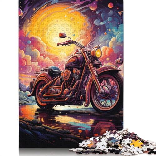 Puzzle 1000 Teile für Erwachsene Bunte Motorräder Puzzle für Erwachsene Holzpuzzle Lernpuzzle Familienspiel Größe 75x50cm von LiJianXXS