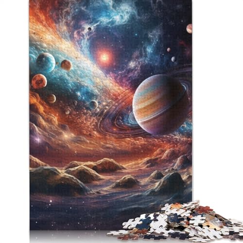 Puzzle 1000 Teile für Erwachsene Buntes Universum-Puzzle Holzpuzzle Familienunterhaltungsspielzeug Größe: 75 x 50 cm von LiJianXXS