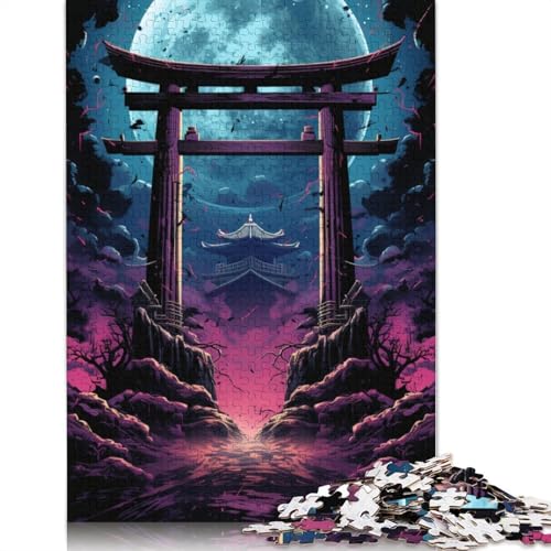 Puzzle 1000 Teile für Erwachsene Japanisches Torii-Tor Puzzle für Kinder Holzpuzzle Herausforderndes Spielpuzzle 75x50cm von LiJianXXS