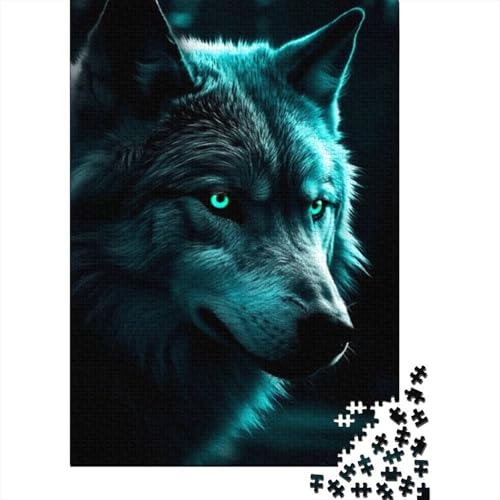 Puzzle 1000 Teile für Erwachsene Schönes Wolfspuzzle Teenager Holzpuzzle Lernpuzzle Heimdekoration Größe: 75 x 50 cm von LiJianXXS