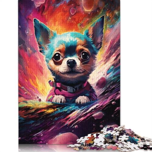 Puzzle 1000 Teile für Erwachsene und Kinder Chihuahua-Baby-Astronaut Puzzle für Erwachsene Kartonpuzzle Lernspiel Herausforderungsspielzeug 38x26cm von LiJianXXS