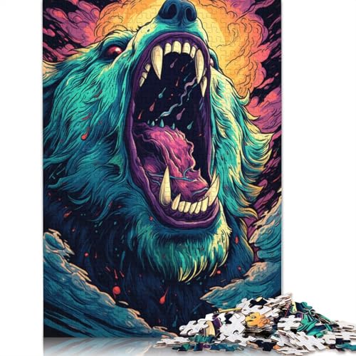 Puzzle 1000 Teile für Erwachsene und Kinder Tier-Eisbär-Puzzle für Erwachsene Holzpuzzle Lernspiel Herausforderungsspielzeug 75x50cm von LiJianXXS