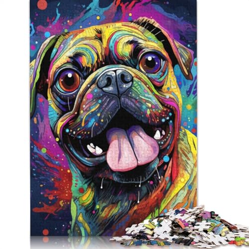 Puzzle 1000 Teile für Erwachsene und Kinder von Animal Colorful Dogs Puzzle für Erwachsene, Kartonpuzzle, Lernspiel für Erwachsene und Kinder, Größe: 38 x 26 cm von LiJianXXS