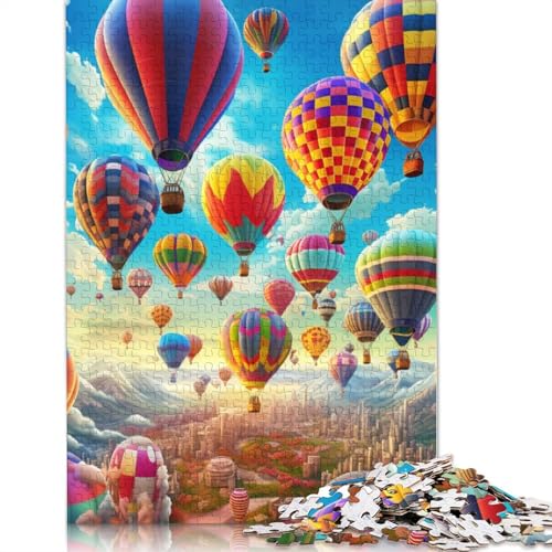 Puzzle 1000 Teile für Erwachsene und Kinder von Bunten Heißluftballons, Puzzle für Erwachsene, Kartonpuzzle, Lernspiel für Erwachsene und Kinder, Größe: 38 x 26 cm von LiJianXXS