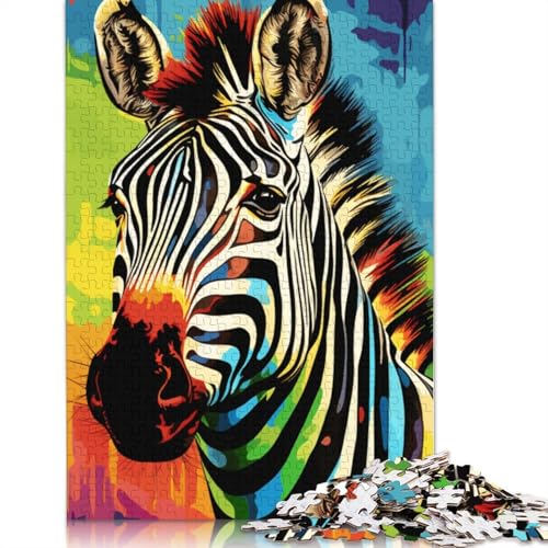 Puzzle 1000 Teile für Erwachsene und Kinder von Colourful Zebras. Puzzle für Erwachsene. Kartonpuzzle. Lernspiel für Erwachsene und Kinder. Größe: 38 x 26 cm. von LiJianXXS