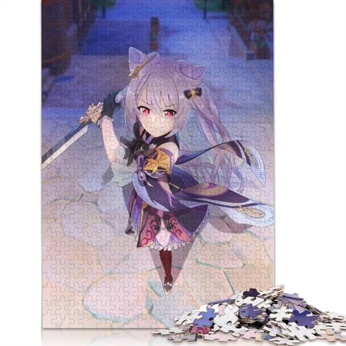 Puzzle 1000 Teile für Erwachsene und Kinder von Genshin Impact Keqing. Puzzle für Erwachsene, Holzpuzzle, anspruchsvolles Spiel (Größe 75 x 50 cm) von LiJianXXS