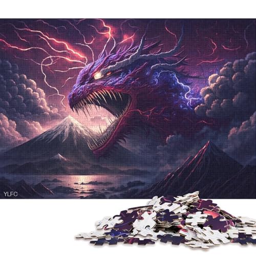 Puzzle 1000 Teile für Erwachsene und Kinder von Mount Fuji and The Dragon, Holzpuzzle, anspruchsvolles Spiel 75x50cm/1000 Teile von LiJianXXS