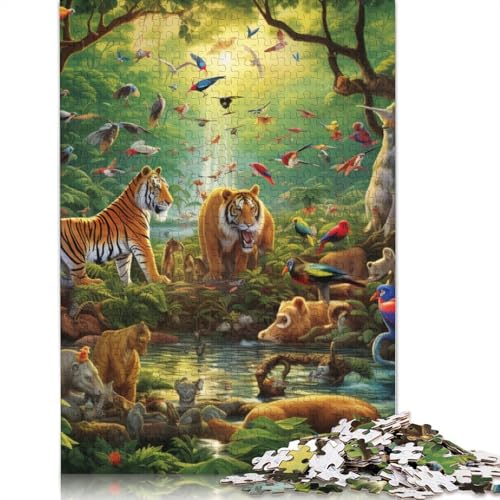 Puzzle Afrikanische Tiere Puzzle für Erwachsene, 1000-teiliges Holzpuzzle für Erwachsene und Kinder ab 12 Jahren, Unterhaltungsgröße: 75 x 50 cm von LiJianXXS