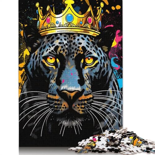 Puzzle Afrikanischer Leopard, 1000 Teile, Puzzle für Erwachsene, Holzpuzzle für Erwachsene und Kinder ab 12 Jahren, Spielzeug, Denkspiel, Größe: 75 x 50 cm von LiJianXXS