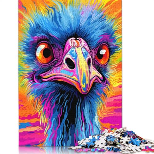 Puzzle Animal Art Strauß 1000 Teile Puzzle für Erwachsene Kartonpuzzle für Erwachsene und Kinder ab 12 Jahren Spielzeug Denkspiel Größe: 38x26cm von LiJianXXS