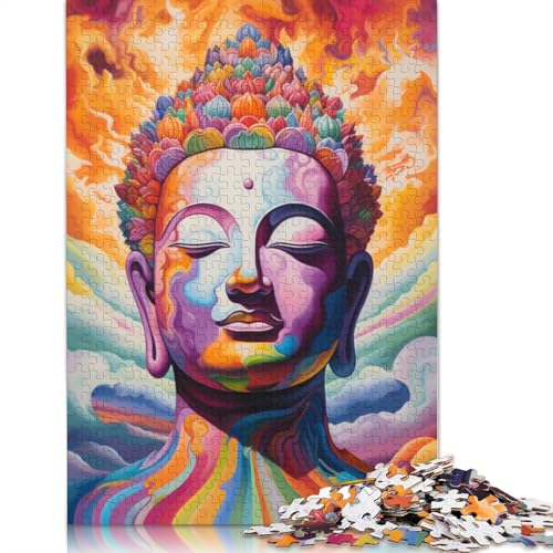 Puzzle Art Buddha, 1000-teiliges Puzzle für Erwachsene, Kartonpuzzle für Erwachsene und Kinder ab 12 Jahren, Spielzeug, Denkspiel, Größe: 38 x 26 cm von LiJianXXS