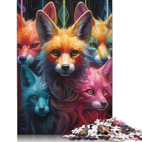 Puzzle Art Fox 1000-teiliges Puzzle für Erwachsene, Kartonpuzzle für Erwachsene und Kinder ab 12 Jahren, Spielzeug, Denkspiel, Größe: 38 x 26 cm von LiJianXXS