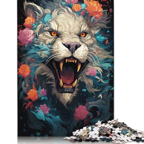 Puzzle Atemberaubendes farbenfrohes Drachengebrüll-Puzzle, 1000 Teile, Erwachsenen-Puzzle, Holzpuzzle für Erwachsene und Kinder, Denkspiel, 75 x 50 cm von LiJianXXS