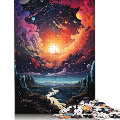 Puzzle Bunter Fantasie-Sonnenuntergang Puzzle 1000 Teile für Erwachsene Puzzle aus Pappe für Erwachsene und Kinder Denkspiel 38x26cm von LiJianXXS