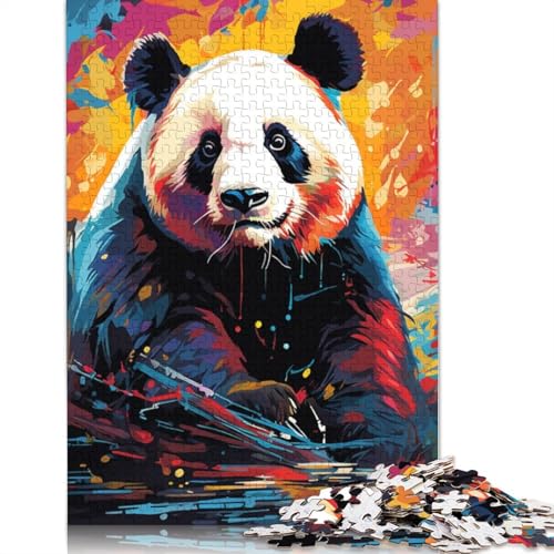 Puzzle Bunter Tierpanda, 1000-teiliges Puzzle für Erwachsene, Holzpuzzle für Erwachsene und Kinder ab 12 Jahren, Spielzeug, Denkspiel, Größe: 75 x 50 cm von LiJianXXS