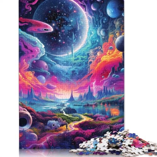 Puzzle Buntes Universum, 1000 Teile, Puzzle für Erwachsene, Holzpuzzle für Erwachsene und Kinder ab 12 Jahren, Spielzeug, Denkspiel, Größe: 75 x 50 cm von LiJianXXS