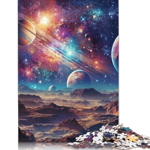 Puzzle Buntes Universum, 1000 Teile, Puzzle für Erwachsene, Holzpuzzle für Erwachsene und Kinder ab 12 Jahren, Spielzeug, Denkspiel, Größe: 75 x 50 cm von LiJianXXS