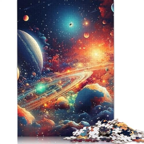 Puzzle Buntes Universum, 1000 Teile, Puzzle für Erwachsene, Kartonpuzzle für Erwachsene und Kinder ab 12 Jahren, Spielzeug, Denkspiel, Größe: 38 x 26 cm von LiJianXXS