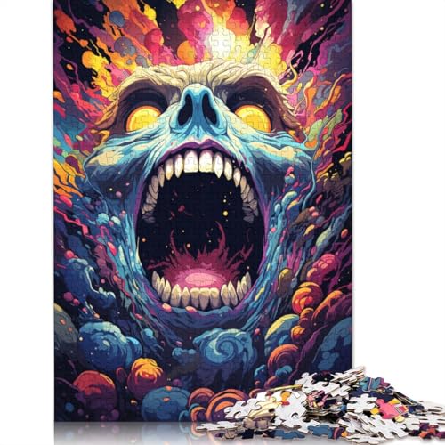 Puzzle Buntes psychedelisches Monster-Puzzle 1000 Teile für Erwachsene, Kartonpuzzle für Erwachsene und Kinder, Denkspiel 38 x 26 cm von LiJianXXS