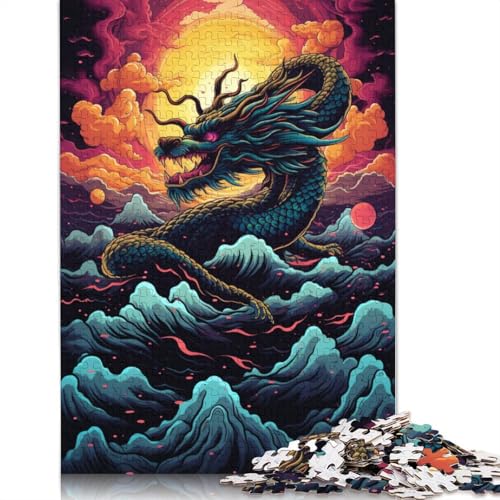 Puzzle Chinesischer Drache, 1000-teiliges Puzzle für Erwachsene, Kartonpuzzle für Erwachsene und Kinder, Denkspiel, 38 x 26 cm von LiJianXXS