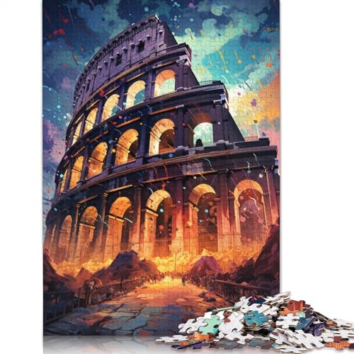 Puzzle Colosseum Psychedelic 1000-teiliges Puzzle für Erwachsene und Kinder, Holzpuzzle, geeignet für Kinder ab 12 Jahren, Heimdekorationspuzzle, 75 x 50 cm von LiJianXXS