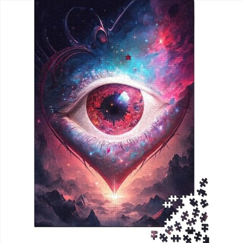 Puzzle Cosmic Heart Eye für Erwachsene und Jugendliche, 1000 Teile, Puzzle für Erwachsene und Teenager, 1000 Teile, Puzzle für Erwachsene (Größe 75x50 cm) von LiJianXXS