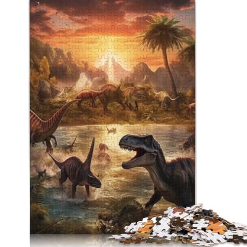 Puzzle Dinosaurierwelt, 1000 Teile, Puzzle für Erwachsene, Holzpuzzle für Erwachsene und Kinder ab 12 Jahren, Spielzeug, Denkspiel, Größe: 75 x 50 cm von LiJianXXS