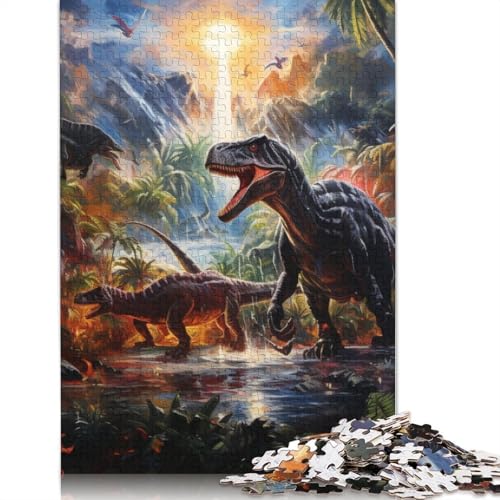 Puzzle Dinosaurierwelt, 1000 Teile, Puzzle für Erwachsene, Holzpuzzle für Erwachsene und Kinder ab 12 Jahren, Spielzeug, Denkspiel, Größe: 75 x 50 cm von LiJianXXS