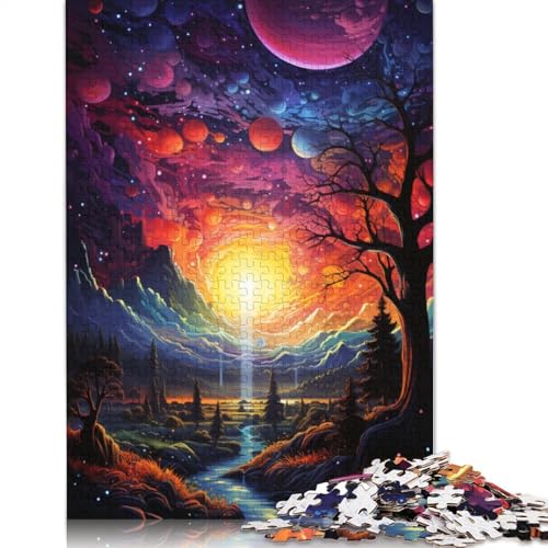 Puzzle Fantasy Nachthimmel Puzzle 1000 Teile Erwachsenenpuzzle Holzpuzzle für Erwachsene & Kinder Denkspiel 75x50cm von LiJianXXS