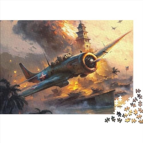 Puzzle Feuer Flugzeuge Puzzle für Erwachsene, 1000-teiliges Holzpuzzle für Erwachsene und Kinder ab 12 Jahren, Unterhaltungsgröße 50 x 75 cm von LiJianXXS