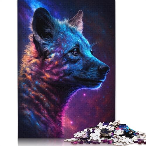 Puzzle Galaxy African Hyena, 1000-teiliges Puzzle, Holzpuzzle für Erwachsene und Kinder ab 12 Jahren, tolles Geschenk für Erwachsene (Größe 75 x 50 cm) von LiJianXXS