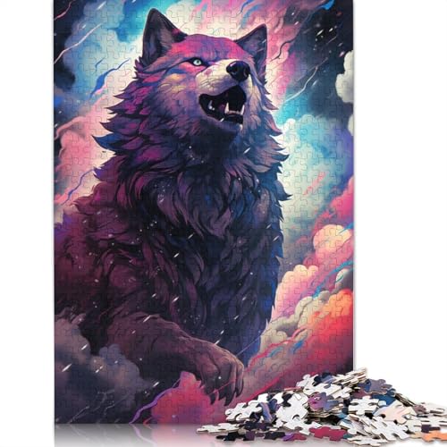 Puzzle Galaxy Wolf Puzzle 1000 Teile Erwachsenenpuzzle Kartonpuzzle für Erwachsene & Kinder Denkspiel 38x26cm von LiJianXXS