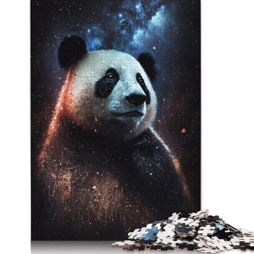 Puzzle-Geschenk, Galaxy-Panda-Puzzle für Erwachsene, 1000-teiliges Holzpuzzle für Jugendliche und Erwachsene, Heimkunstdekor (Größe 75 x 50 cm) von LiJianXXS