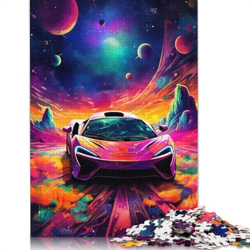 Puzzle-Geschenk, Psychedelischer Sportwagen, 1000-teiliges Puzzle, Holzpuzzle für Erwachsene und Kinder ab 12 Jahren, Puzzle, tolles Geschenk für Erwachsene, 75 x 50 cm von LiJianXXS