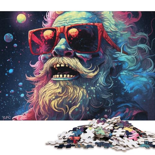 Puzzle-Geschenke für Erwachsene, Psychedelisches Weihnachtsmann-Skelett-Puzzle für Erwachsene, 1000 Puzzles, Karton-Puzzle für Erwachsene und Kinder ab 12 Jahren, Familienaktivität (Größe 38 * 26 cm) von LiJianXXS