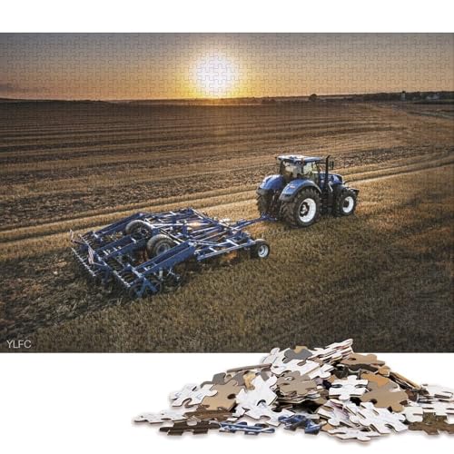 Puzzle Landwirtschaftliche Werkzeuge, Traktoren, 1000-teiliges Puzzle, Holzpuzzle für Erwachsene und Kinder ab 12 Jahren, tolles Geschenk für Erwachsene (Größe 75 * 50 cm) von LiJianXXS