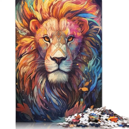 Puzzle Majestätischer Löwe, Puzzle 1000 Teile, Erwachsenenpuzzle, Holzpuzzle für Erwachsene und Kinder, Denkspiel, 75 x 50 cm von LiJianXXS