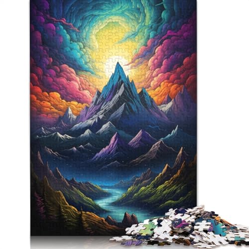 Puzzle Psychedelic Alps Puzzle 1000 Teile Erwachsenenpuzzle Kartonpuzzle für Erwachsene & Kinder Denkspiel 38x26cm von LiJianXXS