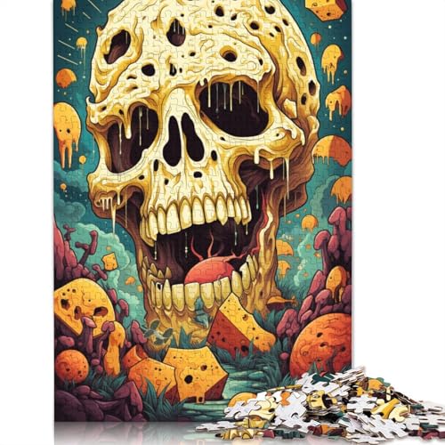 Puzzle Psychedelic Art Totenkopf-Puzzle 1000 Teile Erwachsenen-Puzzle Karton-Puzzle für Erwachsene & Kinder Denkspiel 38x26cm von LiJianXXS