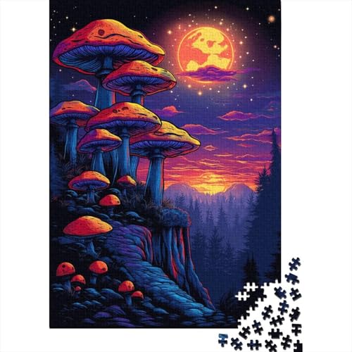 Puzzle Psychedelische Pilze 1000-teiliges Puzzle Geeignet für Erwachsene und Kinder ab 12 Jahren Holzpuzzle Lernspielzeug Größe: 75 x 50 cm von LiJianXXS