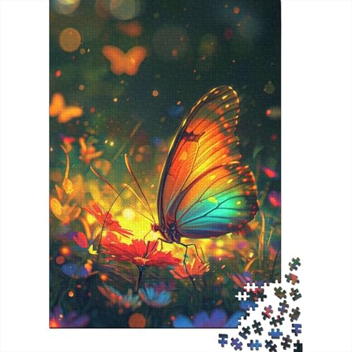 Puzzle Schmetterling Bunt Fröhlich 1000 Teile Puzzle Geeignet Für Erwachsene Und Kinder Ab 12 Jahren Holzpuzzle Lernspielzeug Größe: 75x50cm von LiJianXXS