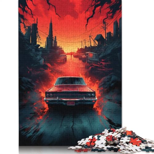 Puzzle Supernatural Autopuzzle 1000-teiliges Erwachsenenpuzzle Holzpuzzle für Erwachsene und Kinder, Denkspiel 75 x 50 cm von LiJianXXS