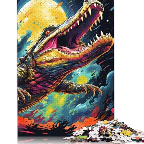 Puzzle Tier Nilkrokodile 1000 Teile Puzzle für Erwachsene Holzpuzzle für Erwachsene und Kinder ab 12 Jahren Spielzeug Denkspiel Größe: 75x50cm von LiJianXXS