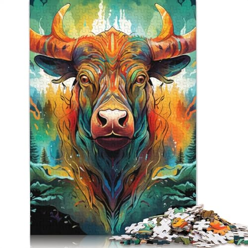 Puzzle Tierbüffel 1000 Teile Puzzle Kartonpuzzle für Erwachsene Kinder ab 12 Jahren Entspannungspuzzle Spiele Größe: 38x26cm von LiJianXXS